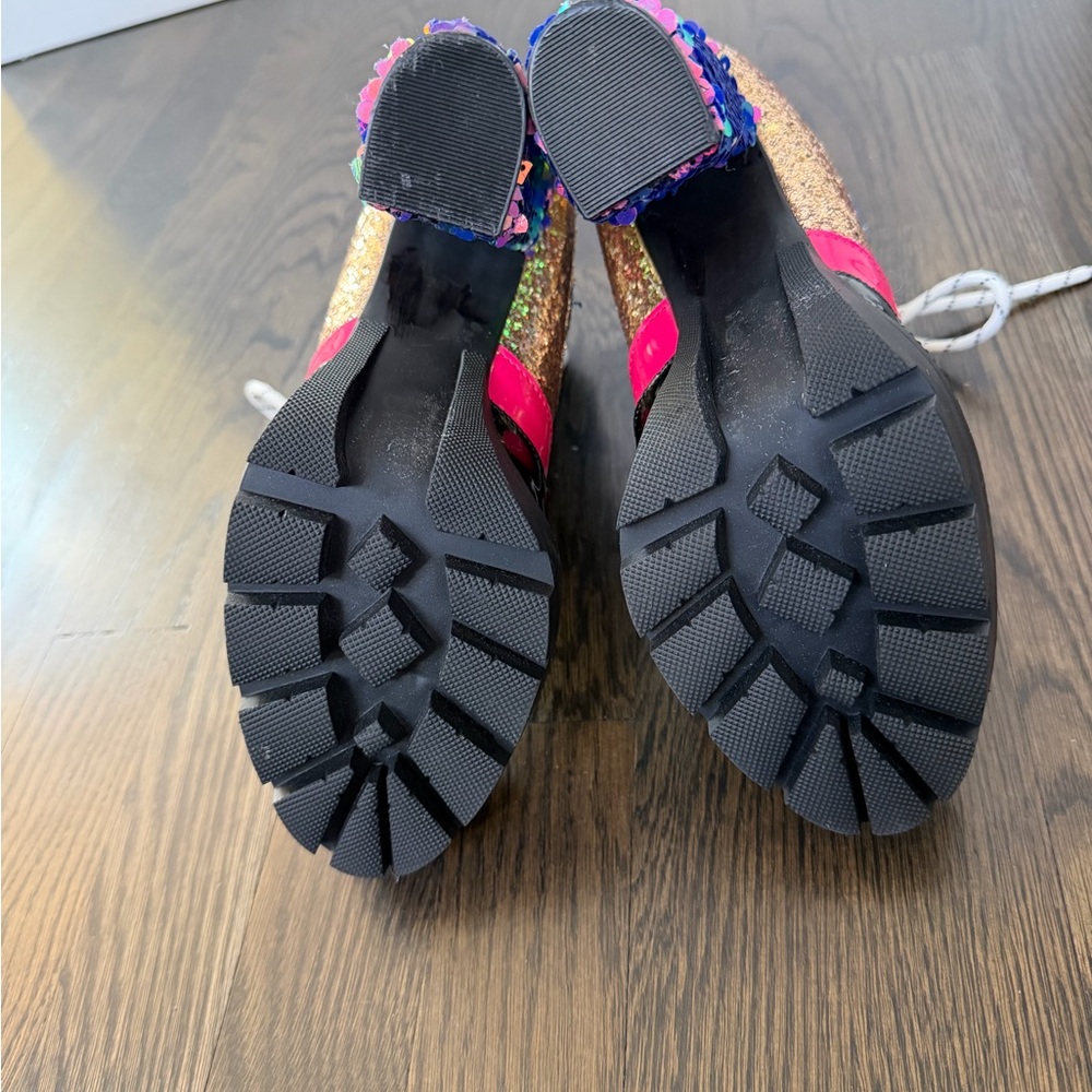 CAPE ROBBIN Colorful Sequin Ankle Boots - Picture 4 of 5